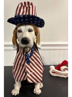 Beagle Dog Figurine Changeable Holiday Outfits Patriotic, Easter, Xmas, Thanksgi